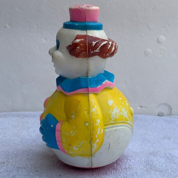 Vintage Roly Poly Clown Musical Toy Made in Hong Kong From 1980s - Picture 4 of 10